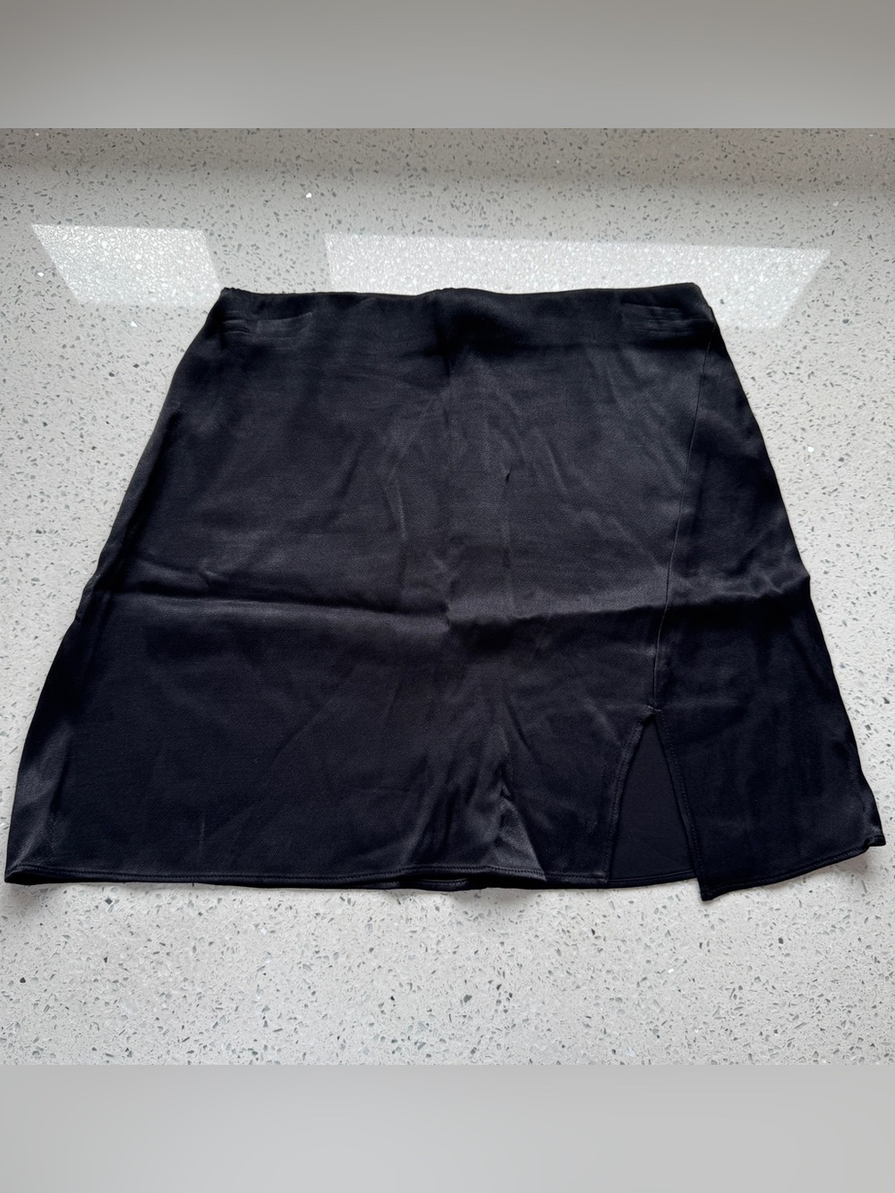 Aritzia Black Satin Skirt
